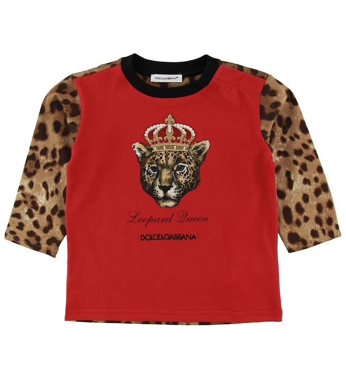 Dolce & Gabbana Bluse Animal Rød Leopard