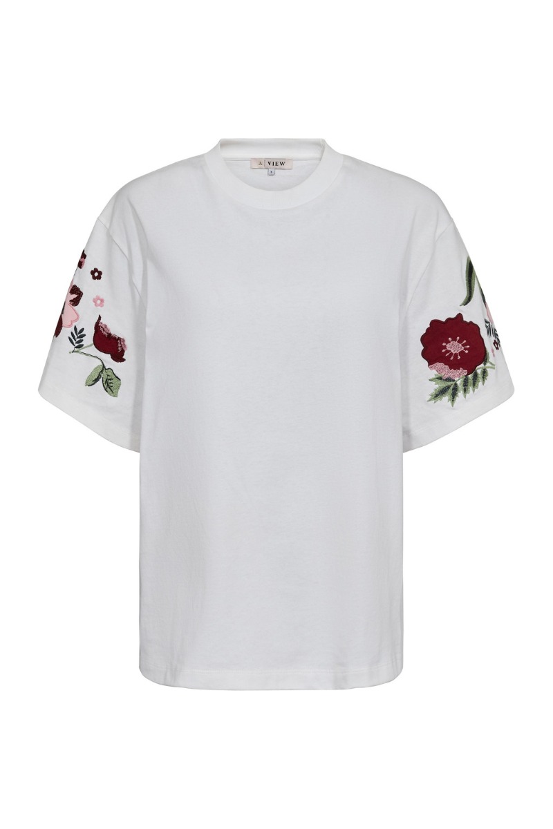 View Shirt Best Double Flower White