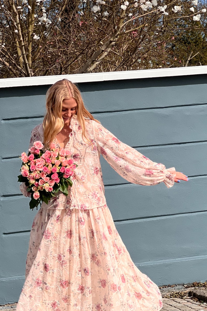 View Bluse Flounce Blouse Sand Dusty Green