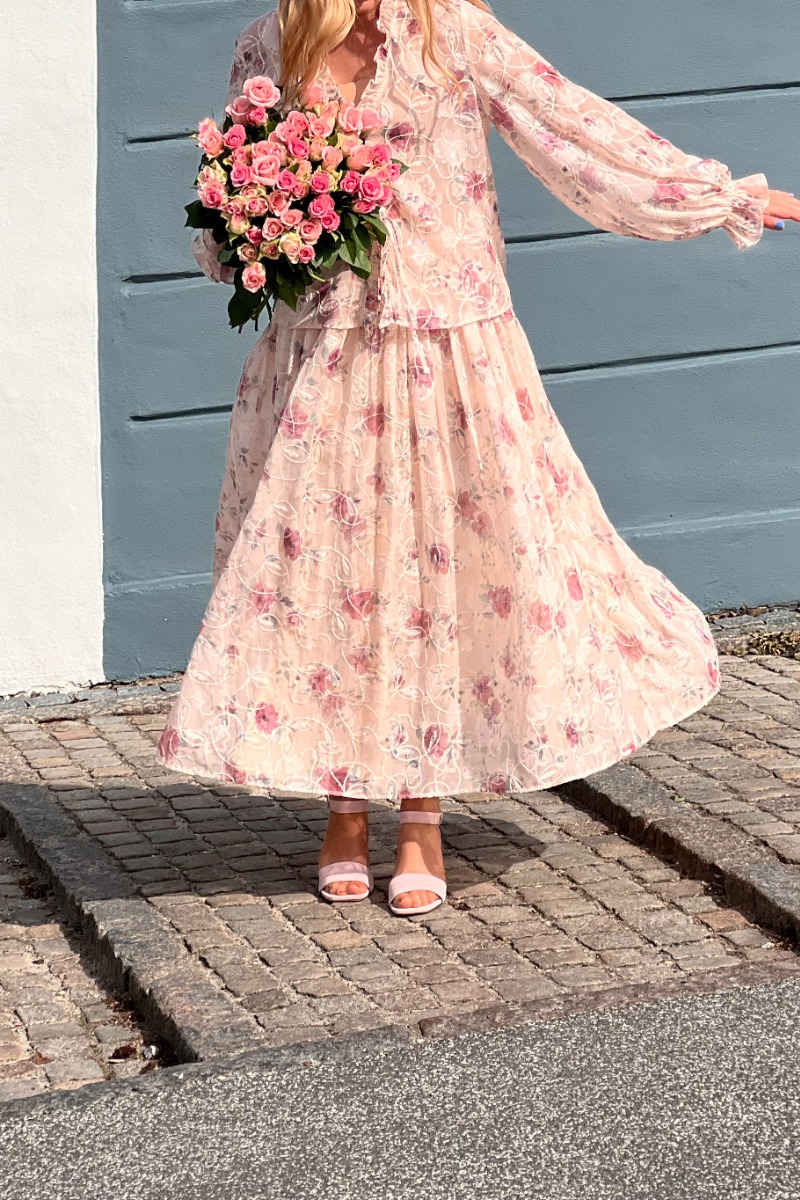 View Nederdel Flounce Skirt Sand Dusty Green