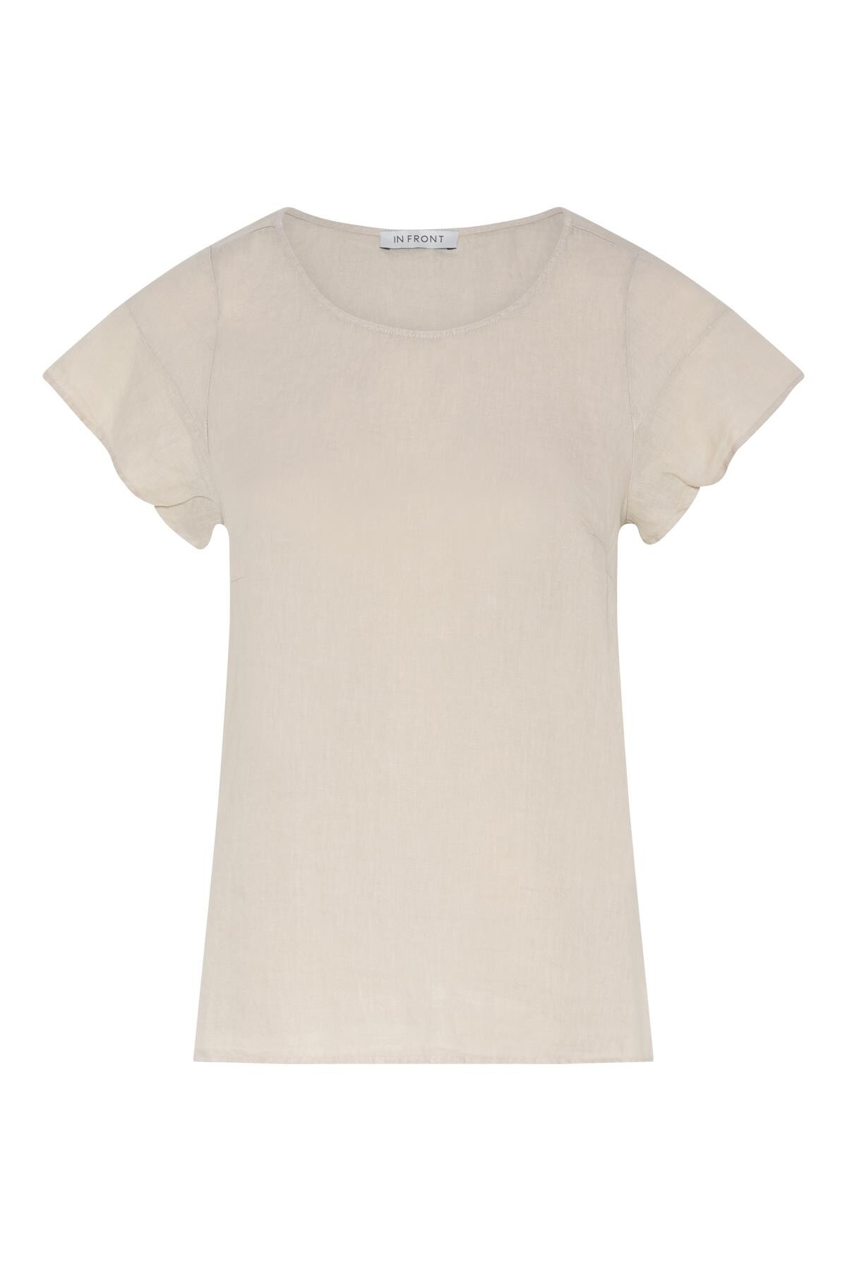 Front Lino Bluse Farve: Nature Størrelse: Dame