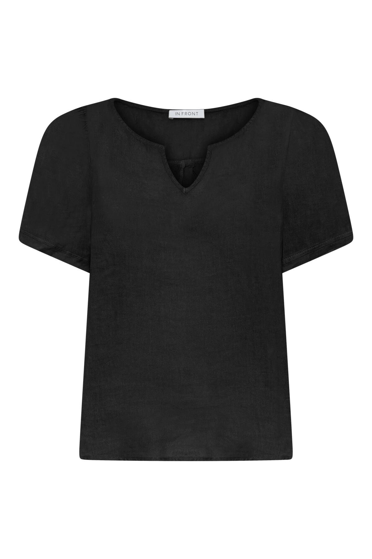 Front Lino Bluse Farve: Black Størrelse: Dame